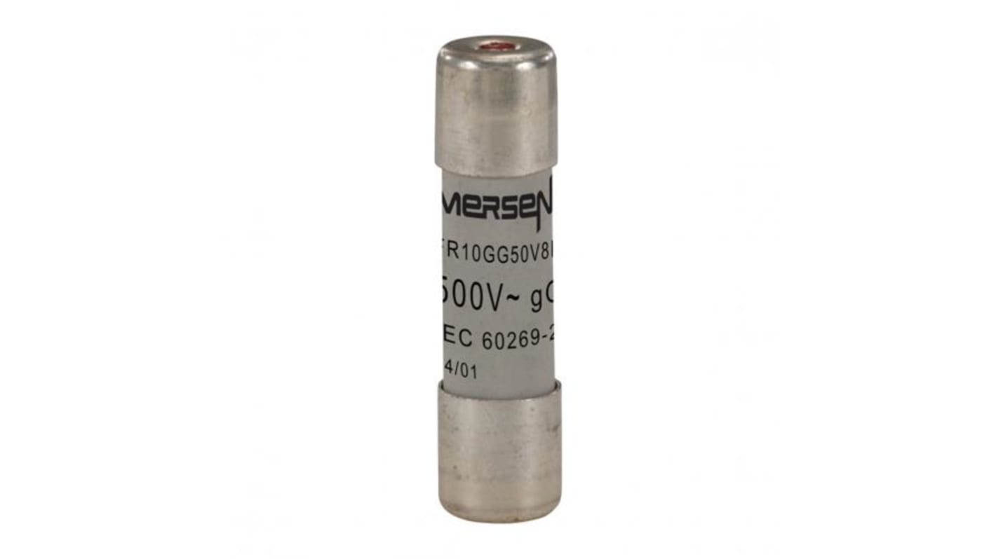 Mersen 8A Slow-Blow Ceramic Cartridge Fuse, 10 x 38mm