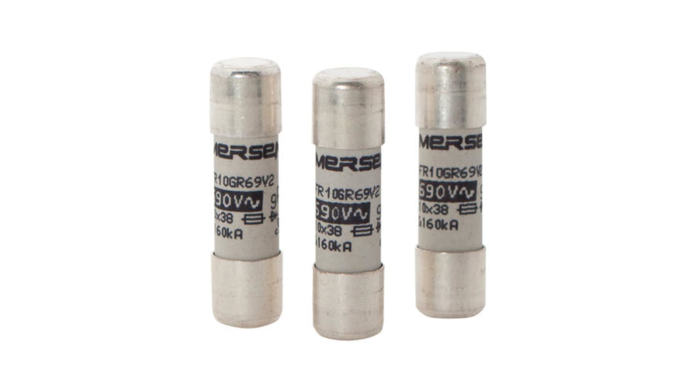 Mersen 12A Slow-Blow Ceramic Cartridge Fuse, 10 x 38mm