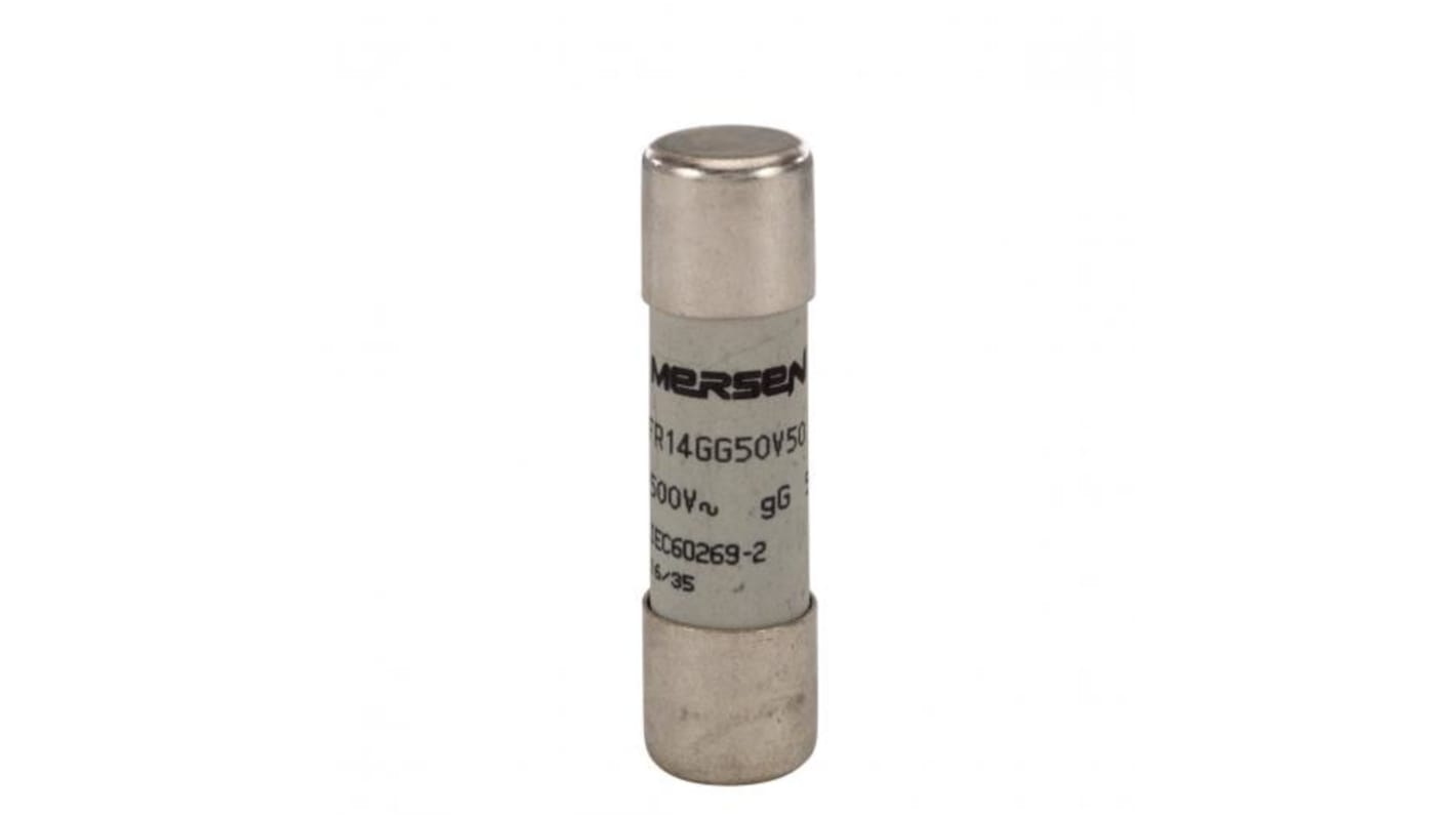 Mersen 50A Slow-Blow Ceramic Cartridge Fuse, 14 x 51mm