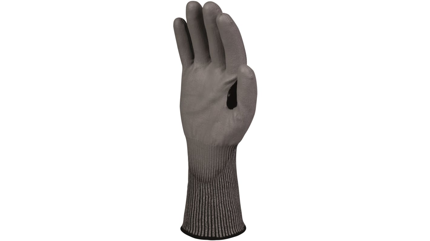 Delta Plus Grey Polyurethane Cut Resistant Work Gloves, Size 8, Medium, Polyurethane Coating