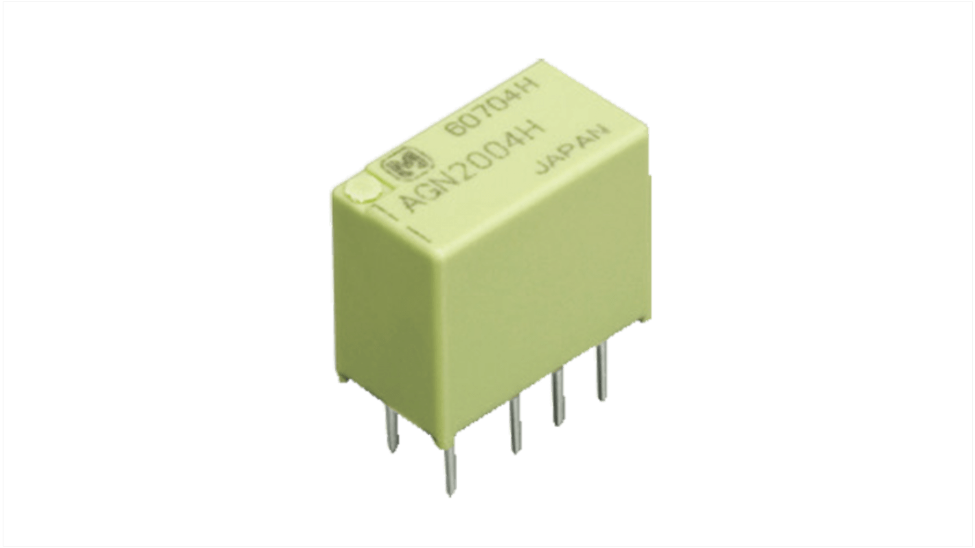 Relé sin enclavamiento sin enclavamiento Panasonic, DPDT, bobina 6V dc, 23.3mA, Montaje en PCB