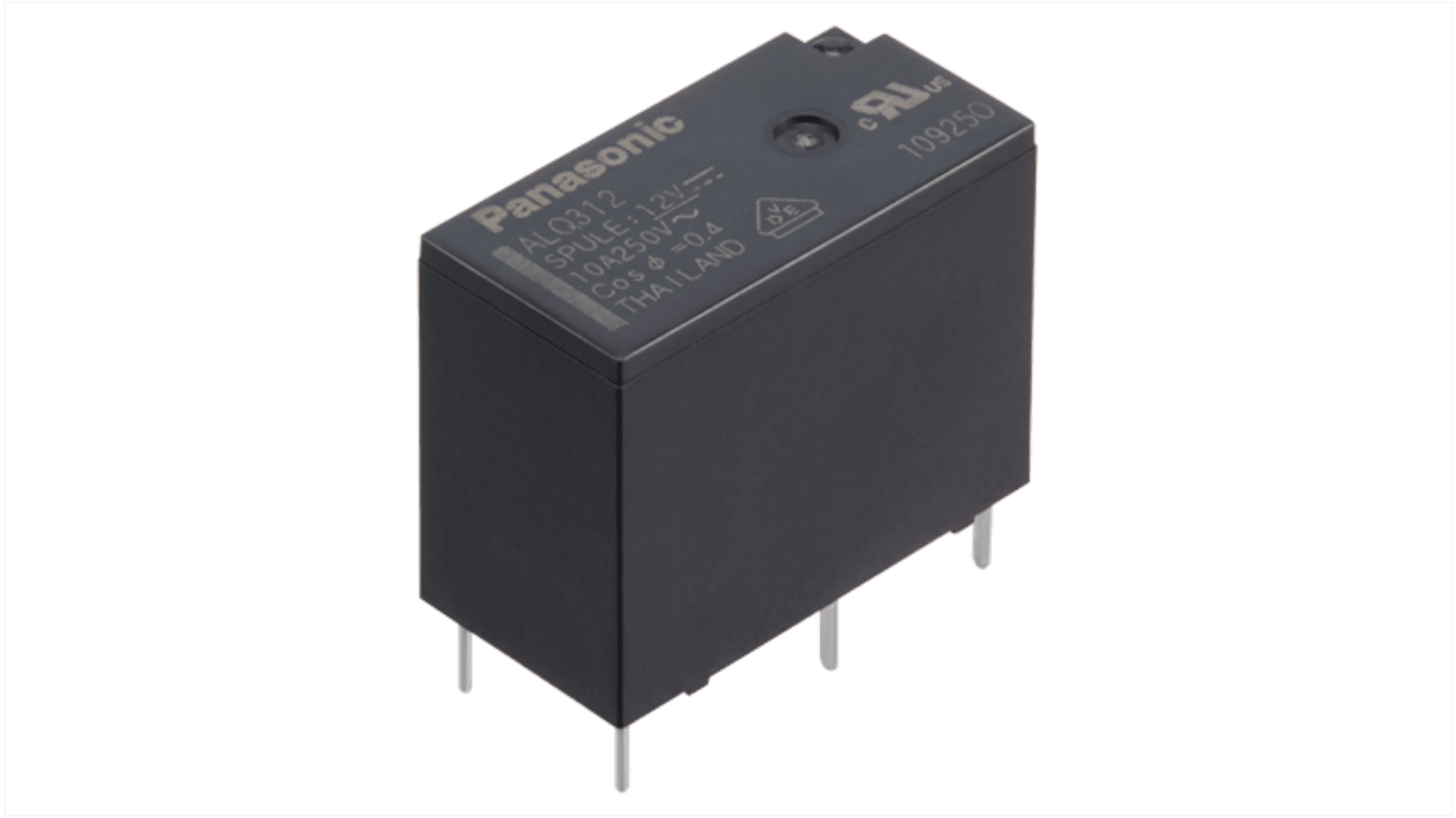 Panasonic PCB Mount Non-Latching Relay, 12V dc Coil, 16.7mA Switching Current, SPST