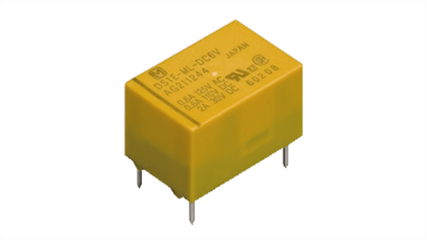 Panasonic PCB Mount Non-Latching Relay, 15V dc Coil, 266.7mA Switching Current, SPDT