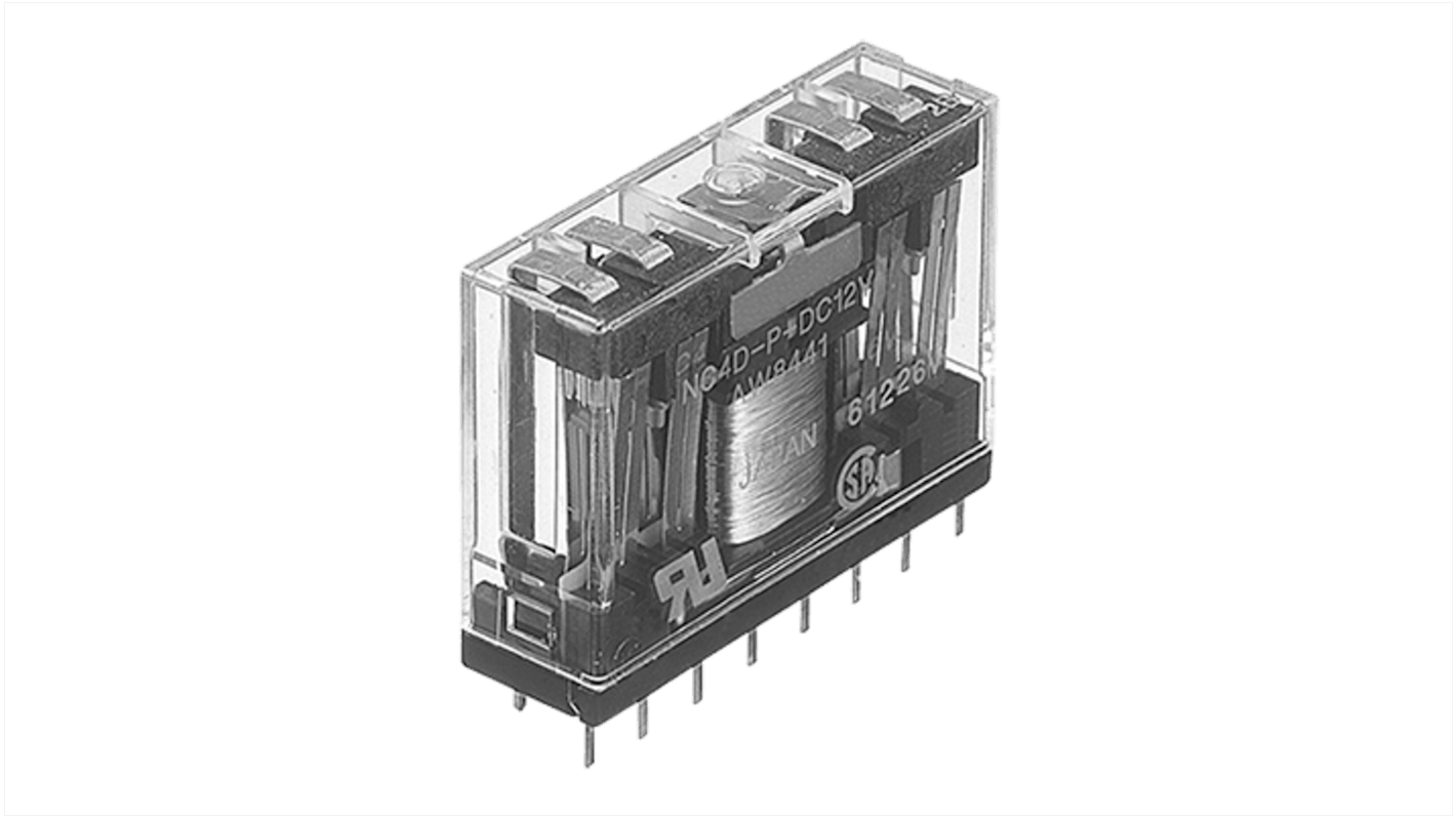 Panasonic リレー 24V dc, 4c接点 基板実装タイプ