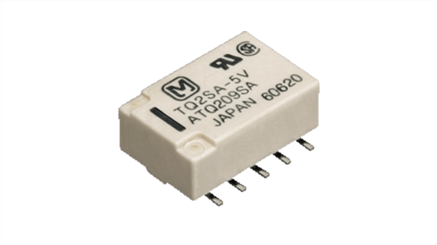 Panasonic Surface Mount Non-Latching Relay, 48V dc Coil, 6.3mA Switching Current, DPDT