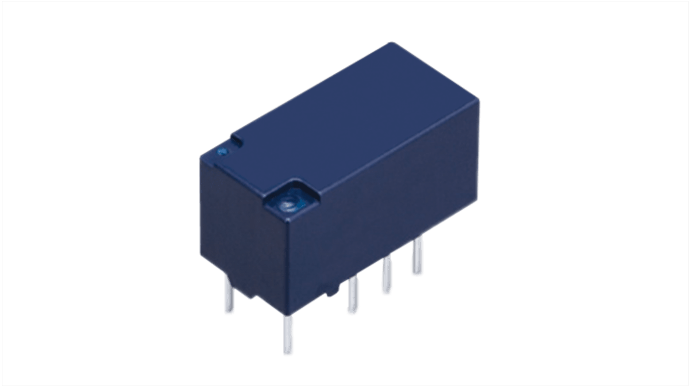 Relè monostabile Panasonic, DPDT, bobina 1.5V cc, Montaggio su circuito stampato