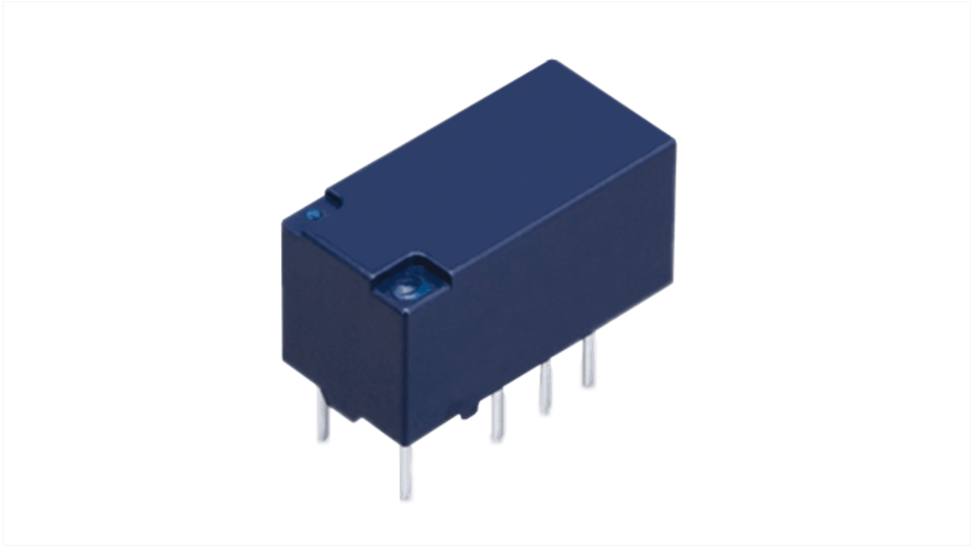 Panasonic PCB Mount Non-Latching Relay, 12V dc Coil, 11.7mA Switching Current, DPDT