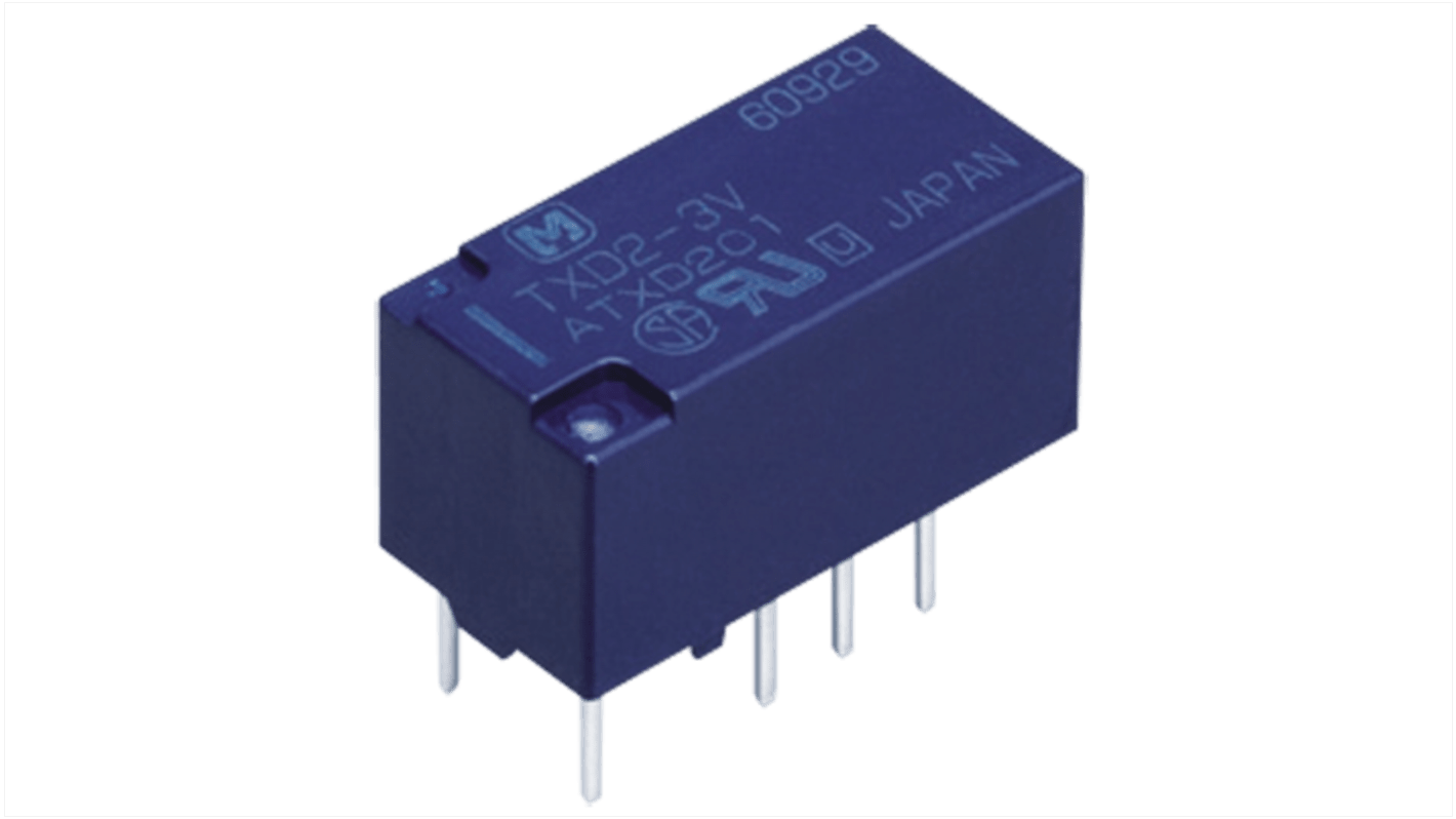 TXD25V Panasonic PCB Mount NonLatching Relay, 5V dc Coil, 40mA