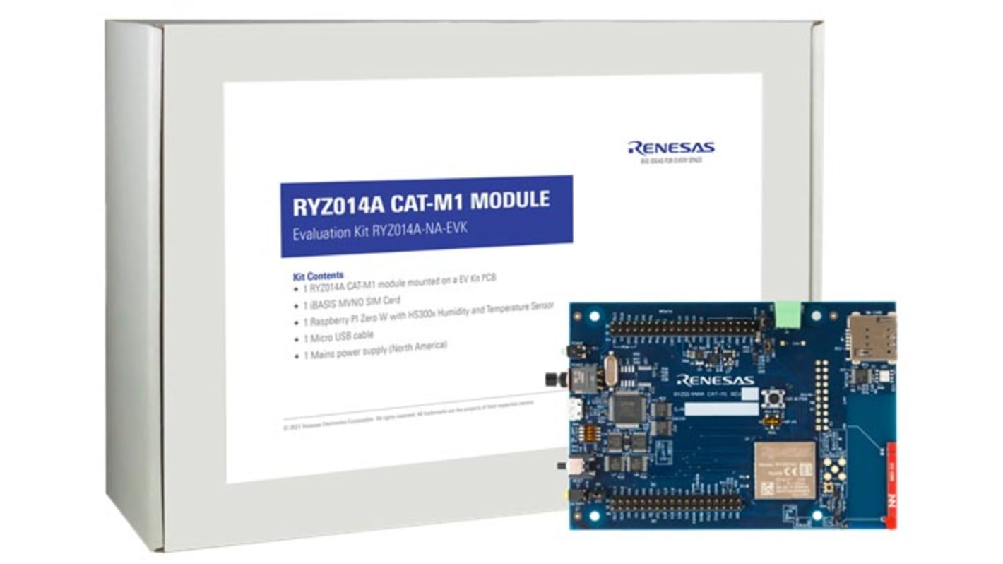 Komunikační a bezdrátový vývojový nástroj, pro IoT, 32KHz, Dual LTE (Cat M1 and NB-IoT), Evaluation Kit for RYZ014A