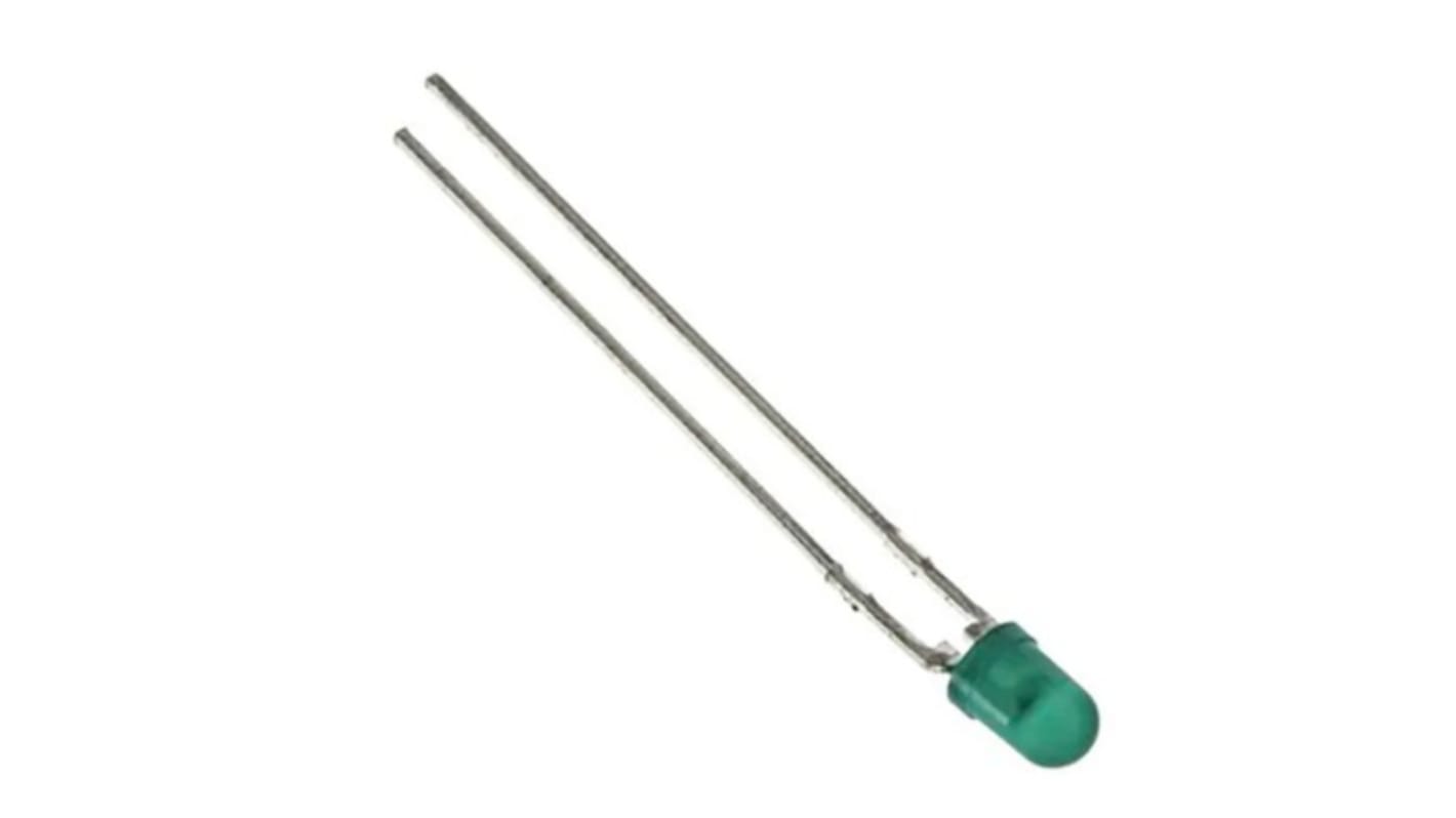 Broadcom Green LED T1 (3 mm) Through Hole, HLMP-1503-FH000