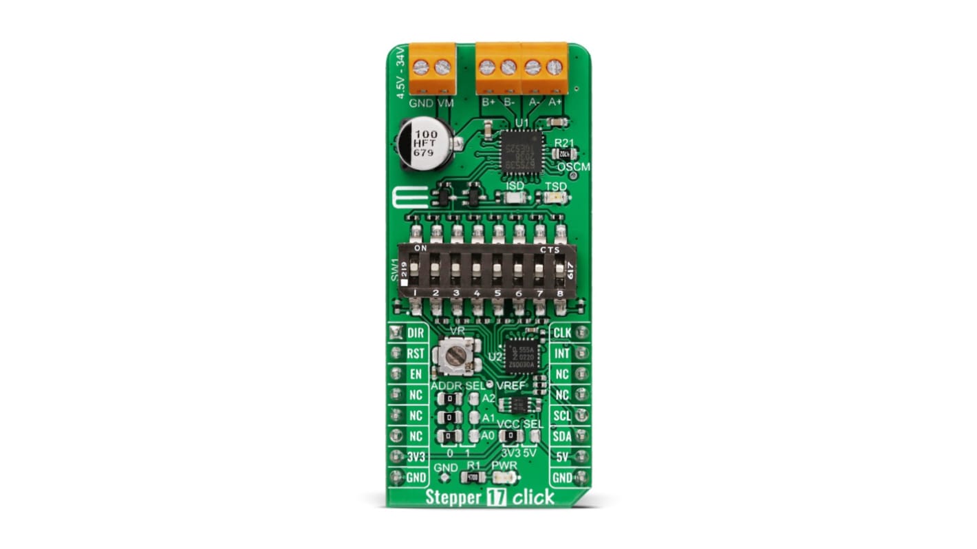 MikroElektronika Stepper 17 Click Stepper Motor Driver for TB67S539FTG for mikroBUS socket