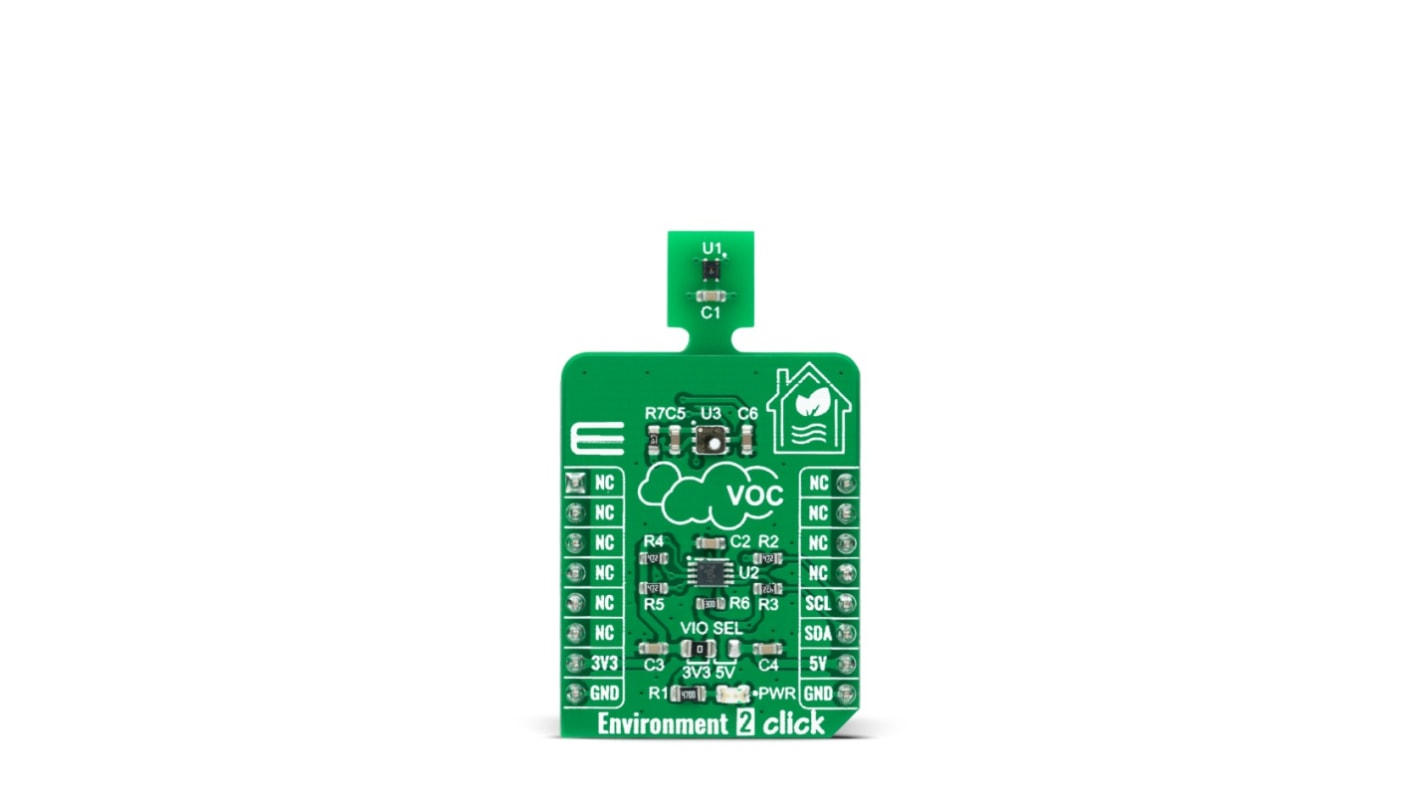 Placa complementaria MikroElektronika Environment 2 Click - MIKROE-4558, para usar con Conector hembra mikroBUS