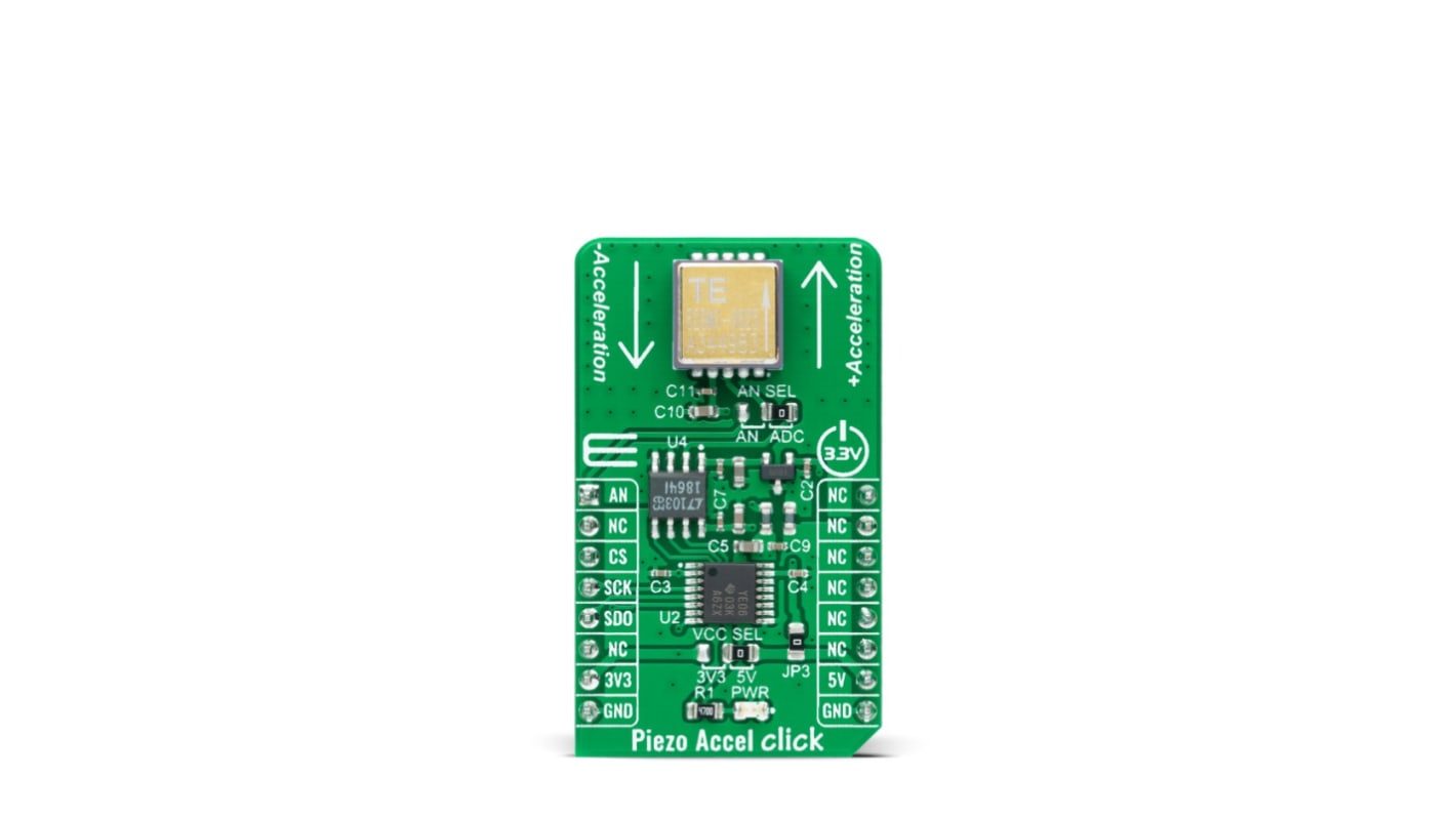 MikroElektronika 820M1-0025 Piezo Accel Click Entwicklungskit, Beschleunigungsmesser für mikroBUS-Socket