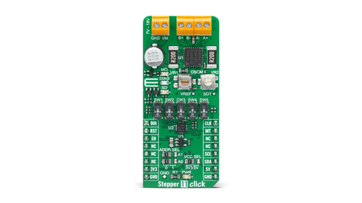 MikroElektronika Stepper 11 Click Stepper Motor Driver for TB9120AFTG for mikroBUS socket