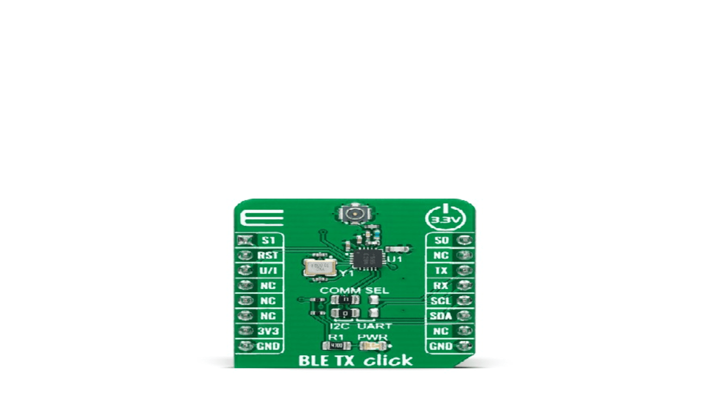 Komunikační a bezdrátový vývojový nástroj, pro Modul Bluetooth, 2480MHz, Bluetooth, BLE TX Click, MikroElektronika