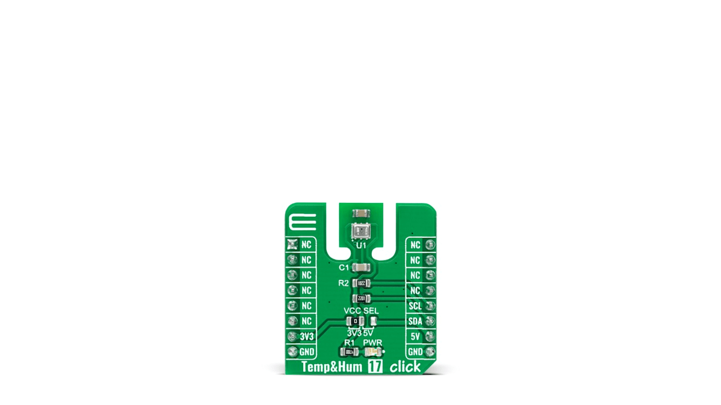 Scheda aggiuntiva Temp&Hum 17 Click MikroElektronika, con Sensore temperatura e umidità