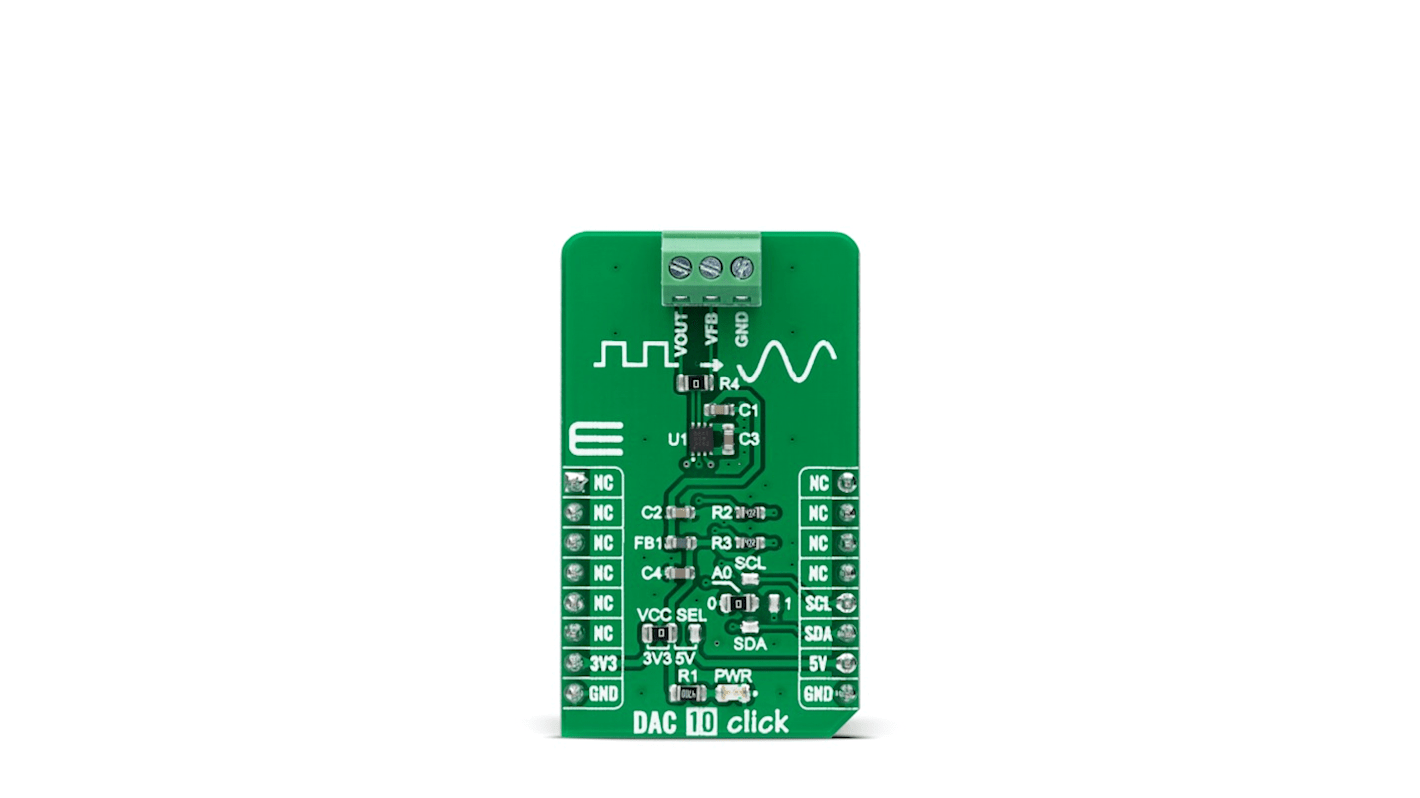 Placa complementaria Convertidor digital a analógico MikroElektronika DAC 10 Click - MIKROE-4732