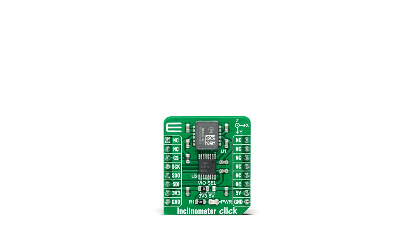 Scheda aggiuntiva Inclinometer Click MikroElektronika, con Sensore inclinometro