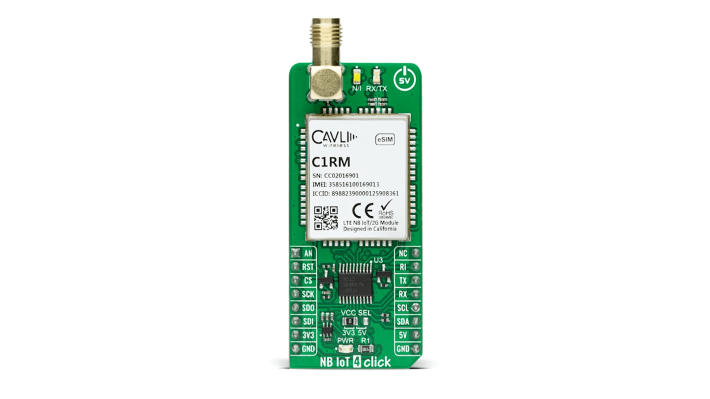 MikroElektronika Entwicklungstool Kommunikation und Drahtlos Zusatzplatine IoT-WLAN-Anwendungen für mikroBUS-Socket, LTE