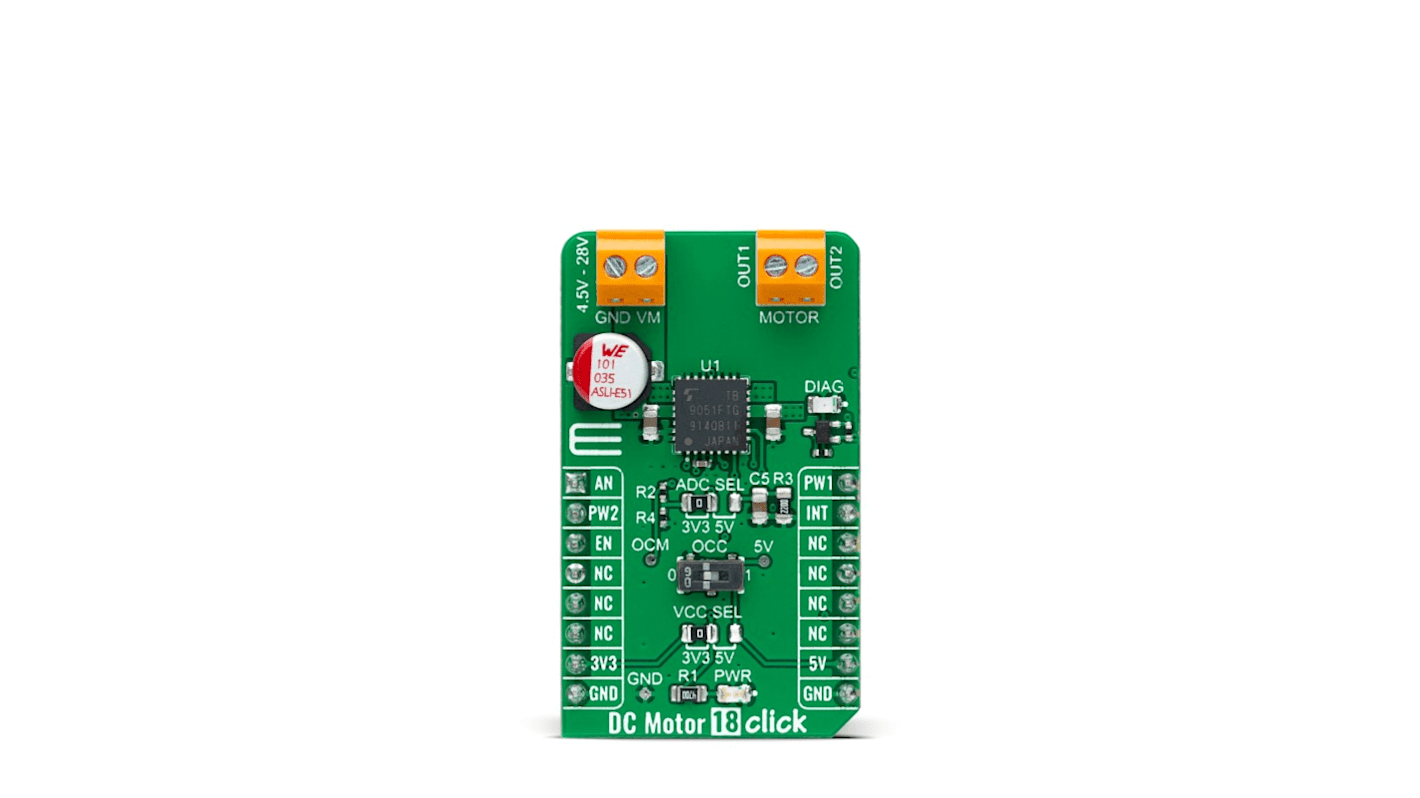 Carte complément Driver de moteur c.c. Prise mikroBUS TB9051FTG