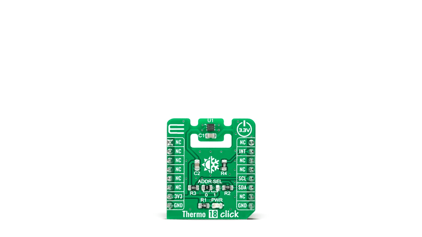 Scheda aggiuntiva Thermo 18 Click MikroElektronika, con Sensore di temperatura