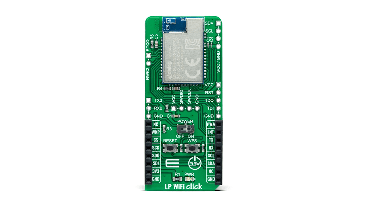 MikroElektronika LP WiFi Click DA16200 Add On Board for mikroBUS socket 2.4GHz MIKROE-4836