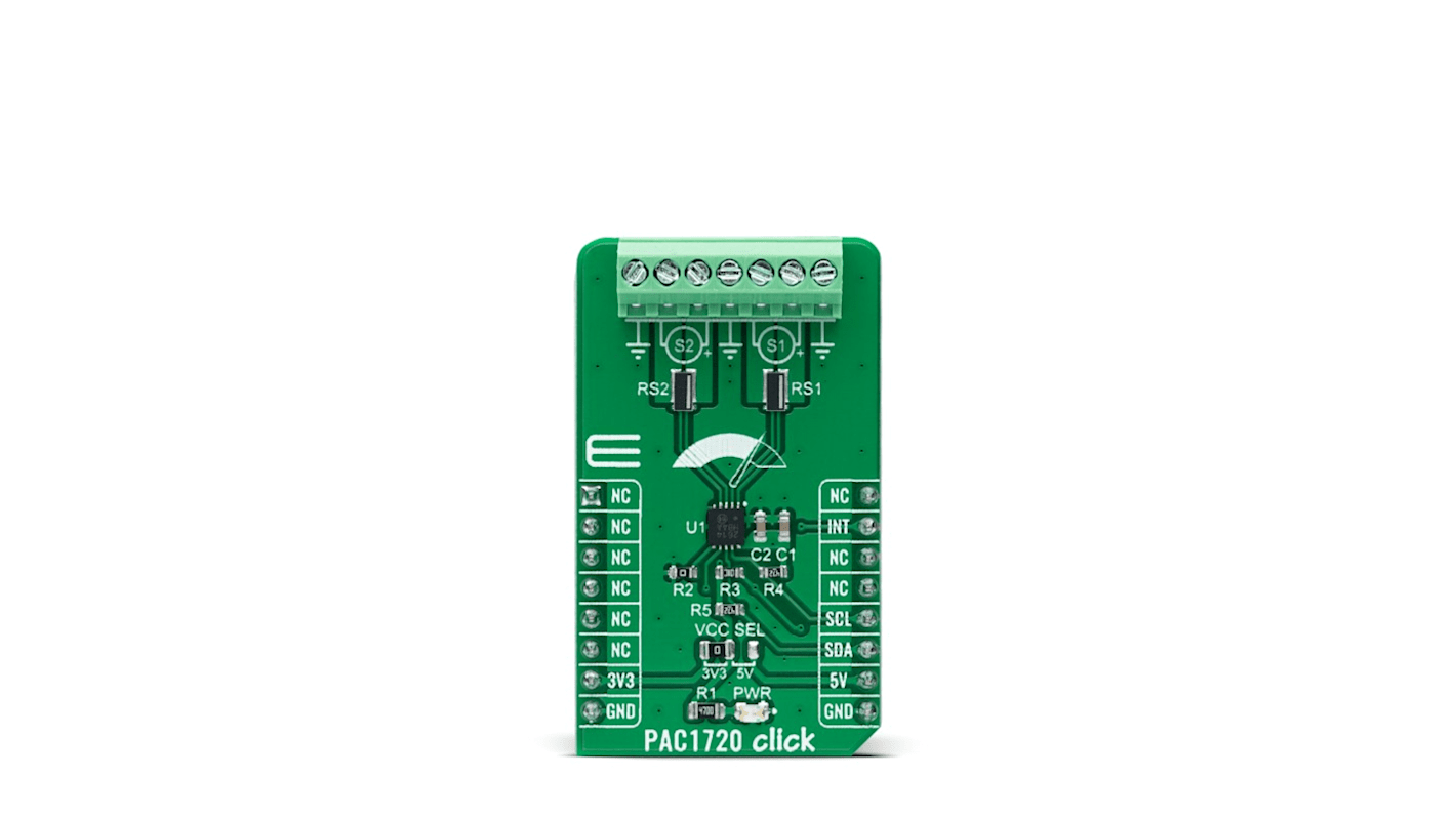 Placa complementaria Medición de energía, Supervisión de alimentación MikroElektronika PAC1720 Click - MIKROE-4905