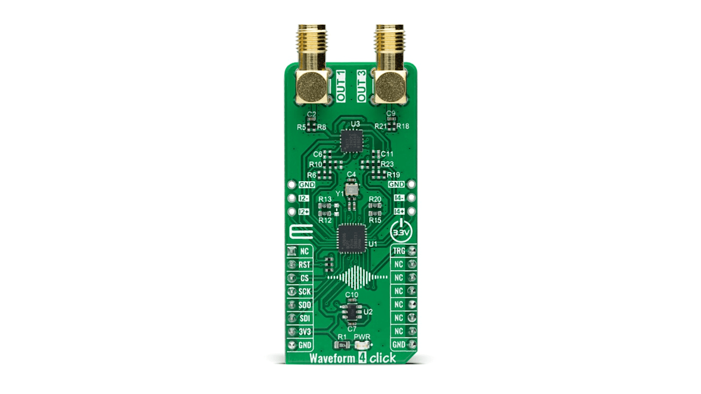 MikroElektronika MIKROE-4908, Waveform 4 Click DDS Waveform Generator Add On Board for SRAM, Waveform Generator for