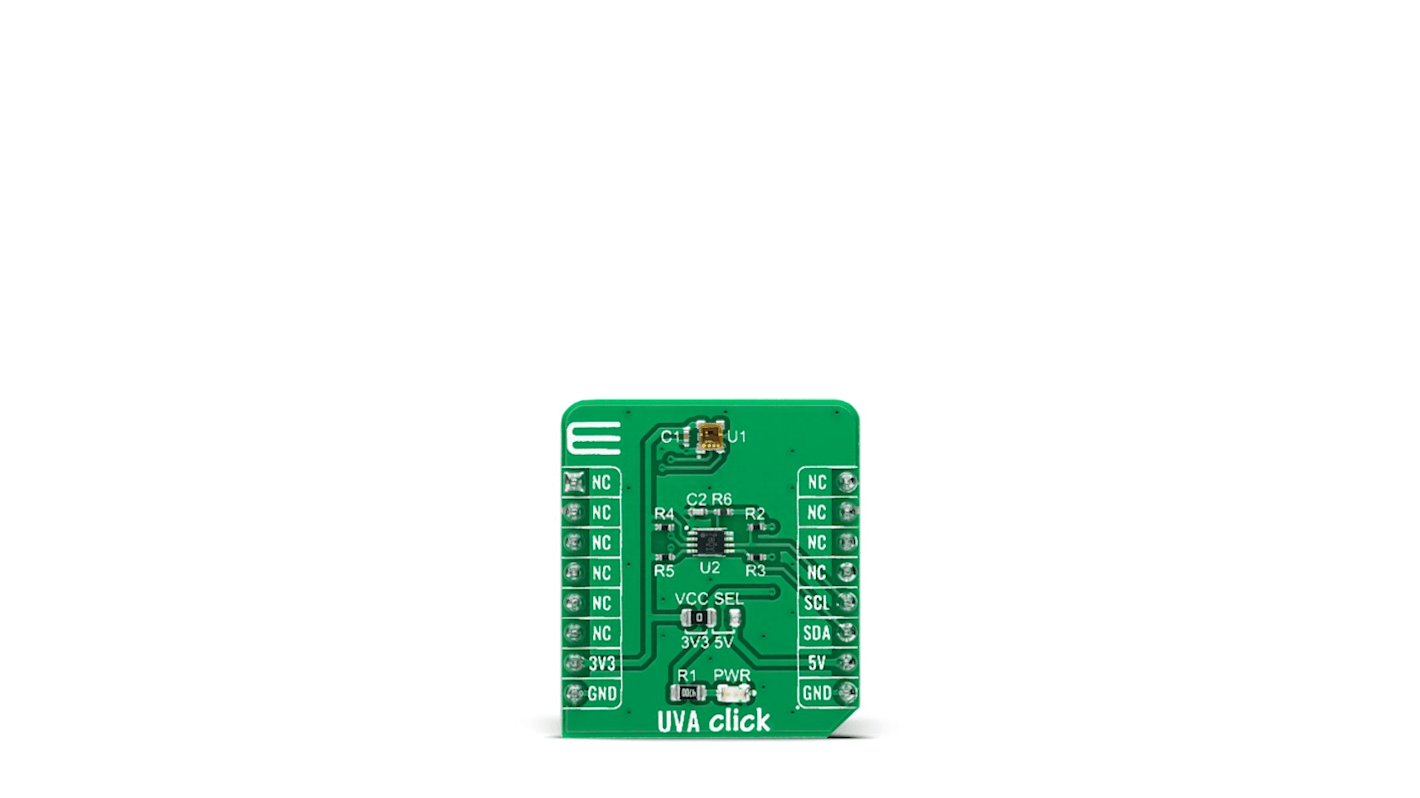 Placa complementaria Sensor de luz ultravioleta (UV) MikroElektronika UVA Click - MIKROE-4911, para usar con Conector