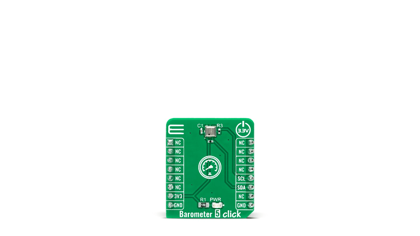 MikroElektronika Barometer 5 Click Barometric Pressure Sensor Add On Board for MS5637-02BA03 mikroBUS socket