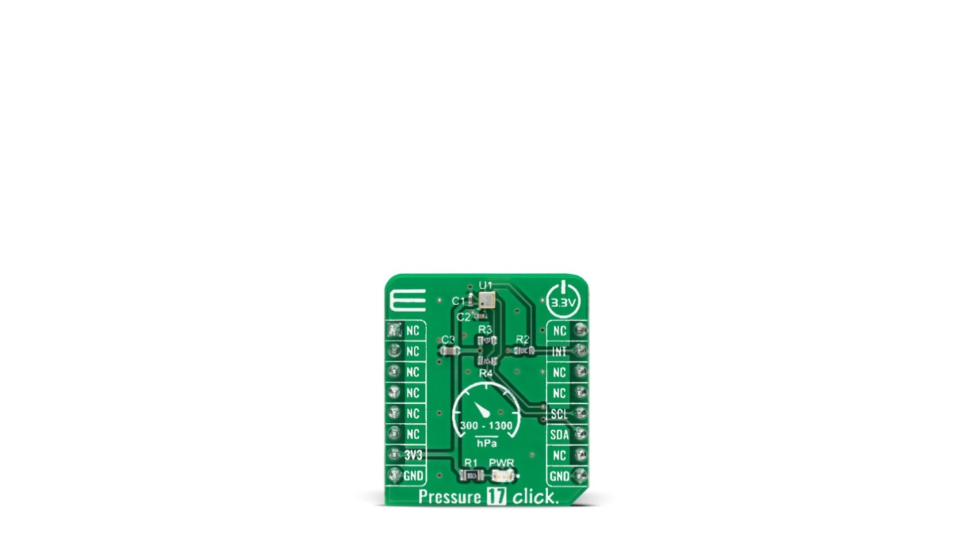 Placa complementaria Sensor de presión absoluta MikroElektronika PRESSURE 17 CLICK - MIKROE-4944, para usar con