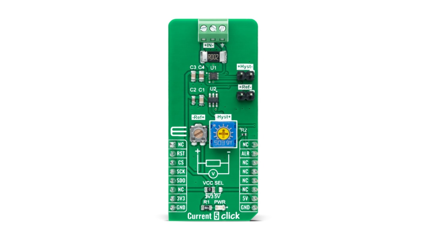 MikroElektronika MIKROE-4953, Current 5 Click Current Sensor Add On Board for mikroBUS socket for INA381