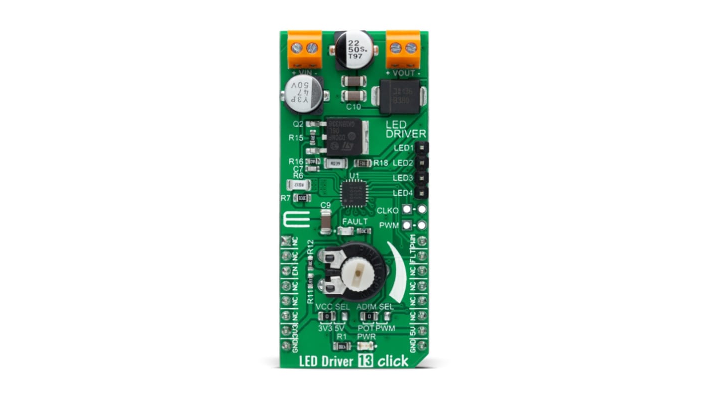 MikroElektronika MIKROE-4965, LED Driver 13 Click LED Driver Add On Board for A80604-1 for mikroBUS socket