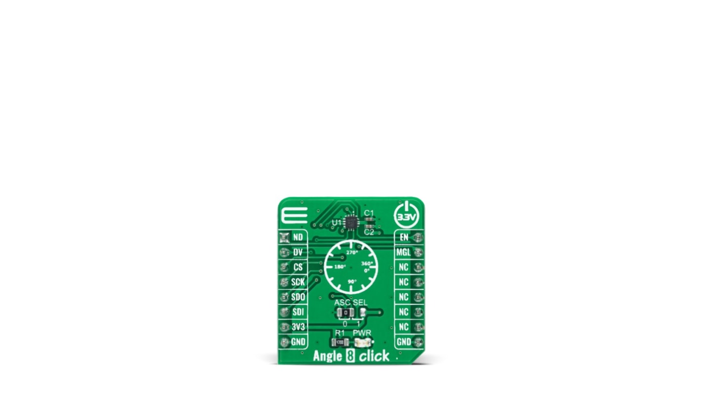 Placa complementaria Sensor de ángulo MikroElektronika Angle 8 Click - MIKROE-4971, para usar con Conector hembra