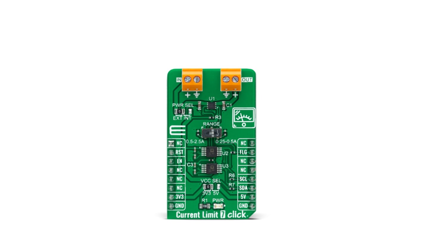 Vývojová sada pro řízení napájení, Current Limit 7 Click, Řízení spotřeby, MikroElektronika