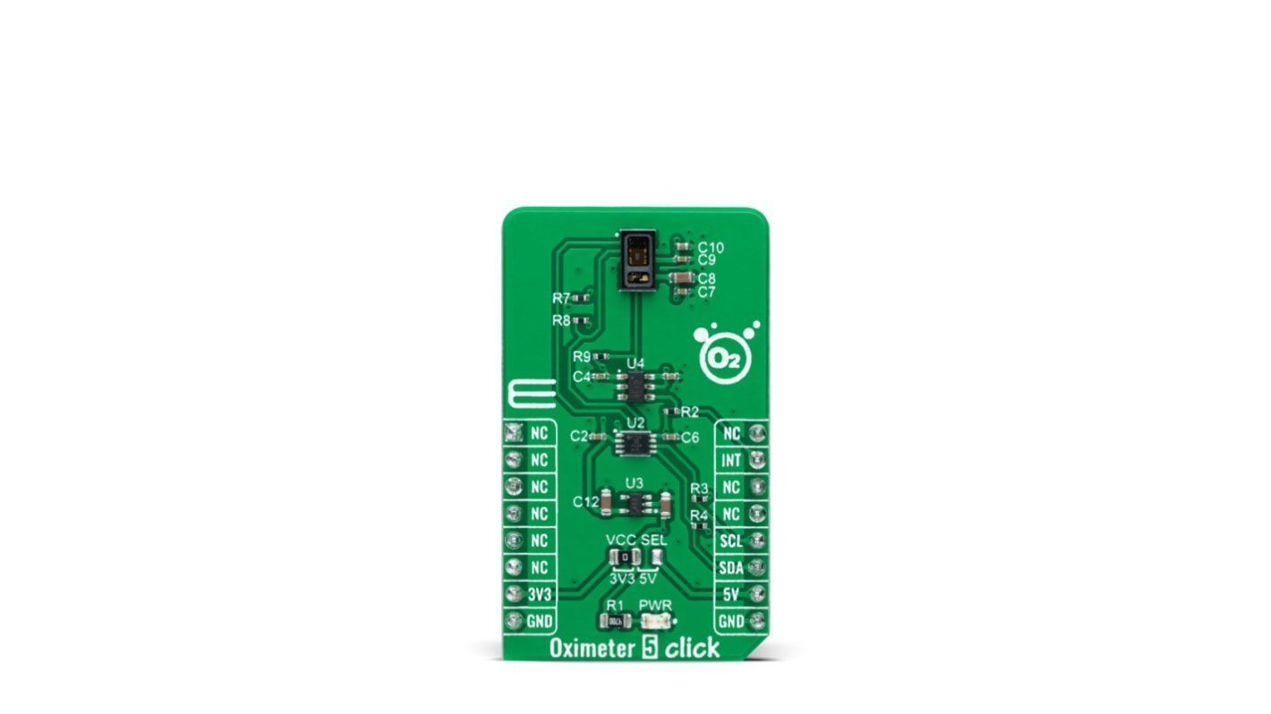 MikroElektronika MAX30102 Oximeter 5 Click Entwicklungskit, Impulsoximeter-Sensor für mikroBUS-Socket