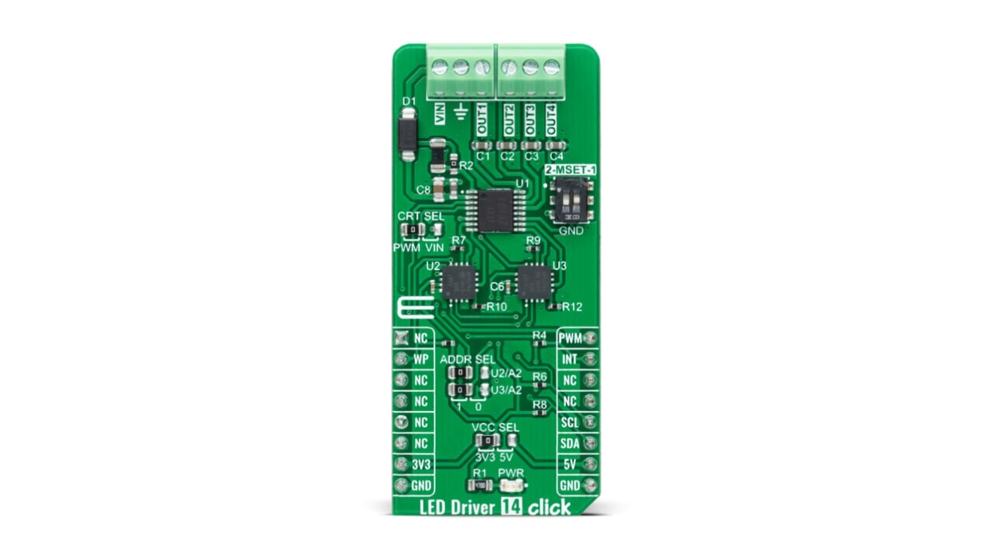 MikroElektronika LED-Treiber Entwicklungstool LED Zusatzplatine zum Einsatz mit mikroBUS-Socket, LED Driver 14 Click