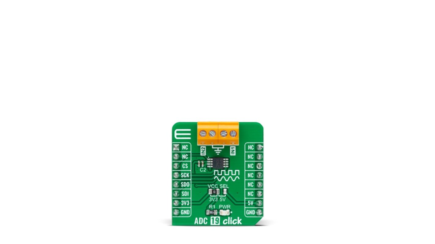 Vývojový nástroj pro převod signálu ADC for ADC122S101, pro použití s: Zásuvka mikroBUS, klasifikace: Přídavná deska