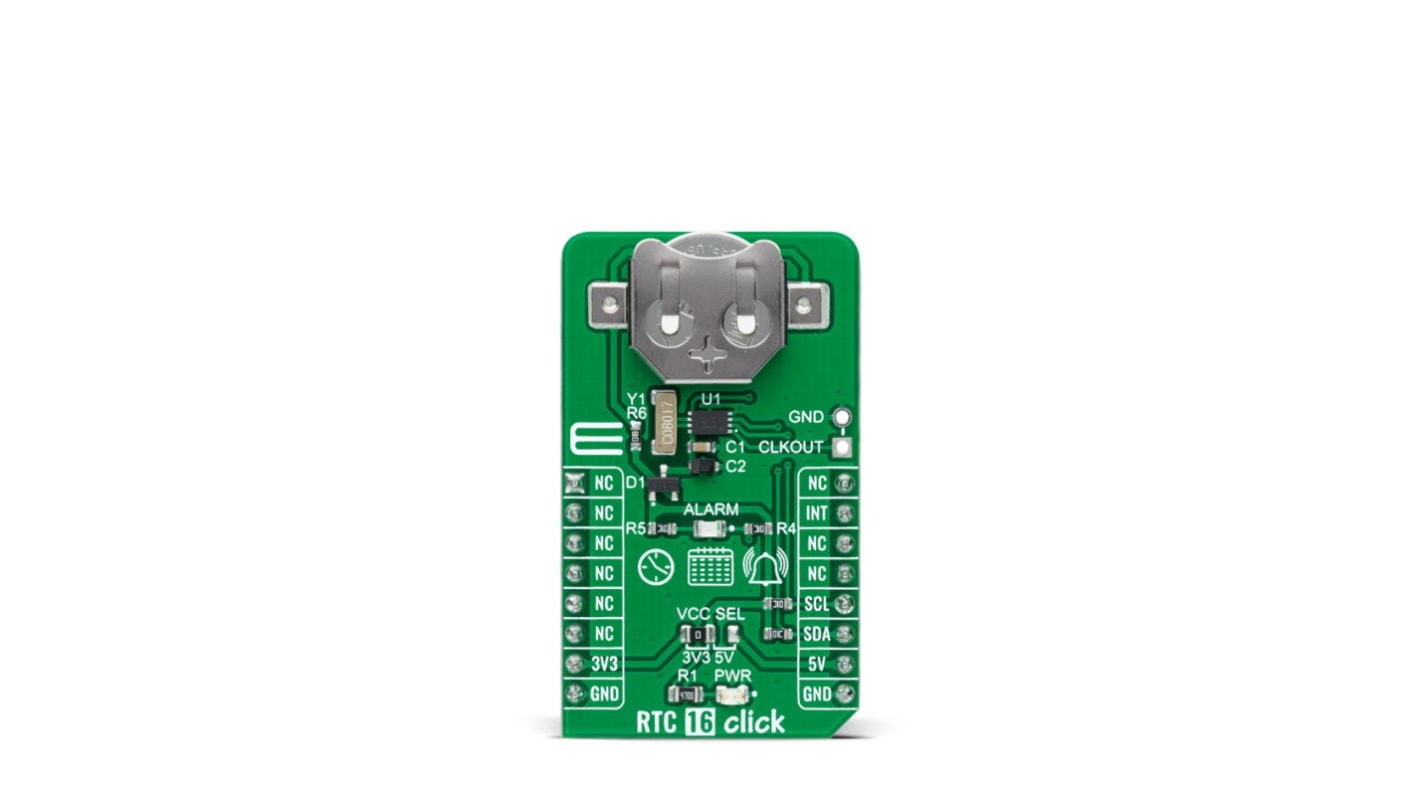 MikroElektronika MIKROE-5083, RTC 16 Click Real Time Clock (RTC) Add On Board for BU9873 for mikroBUS socket