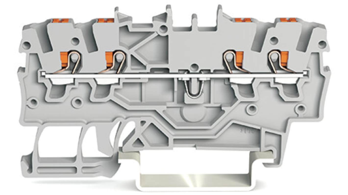 Wago TOPJOB S, 2200 Series Grey Feed Through Terminal Block, 1mm², Single-Level, Push-In Cage Clamp Termination, ATEX,