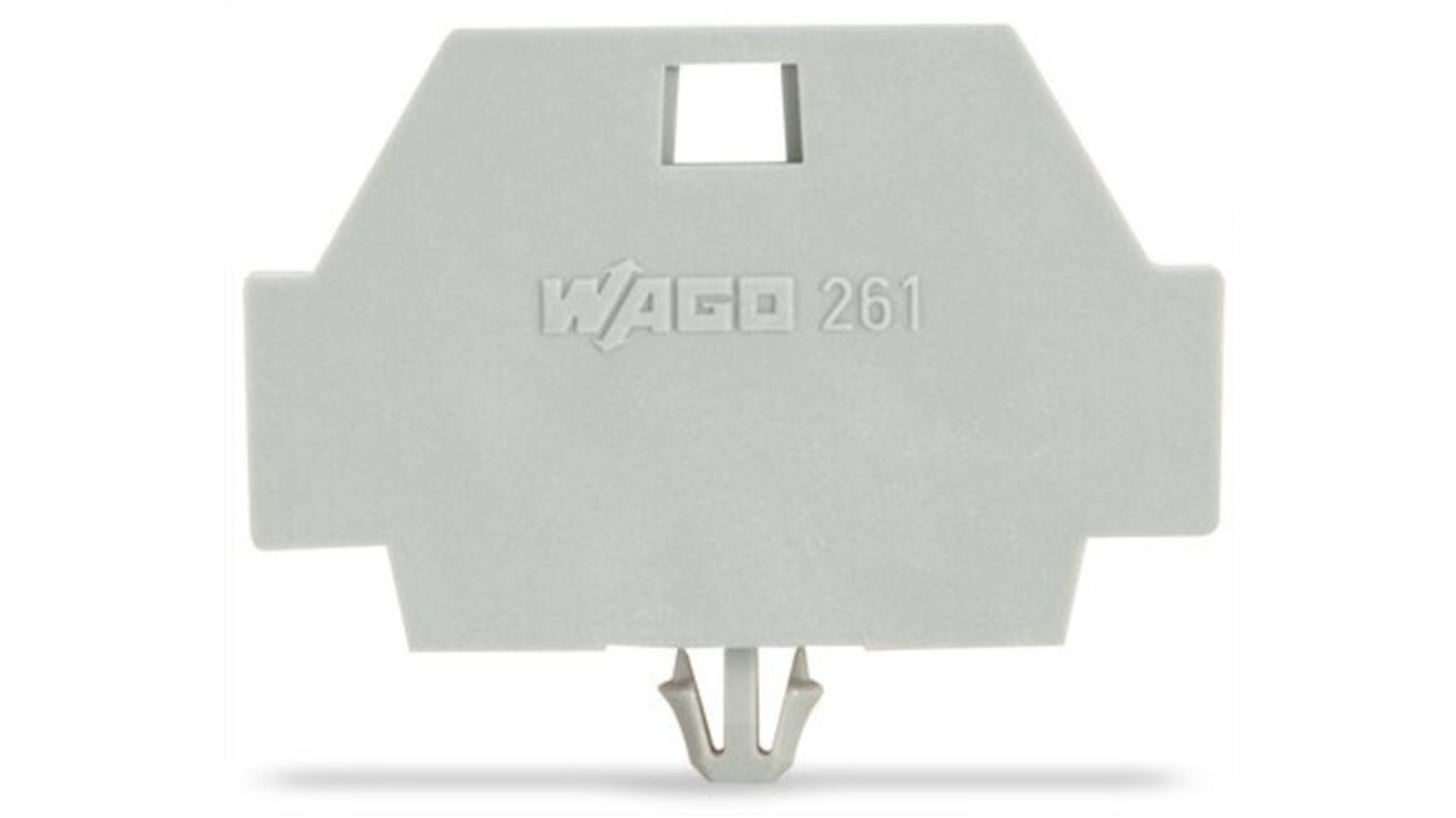 Wago 261 Series End Plate with Snap in Mounting Foot for Use with 261 Series Terminal Blocks
