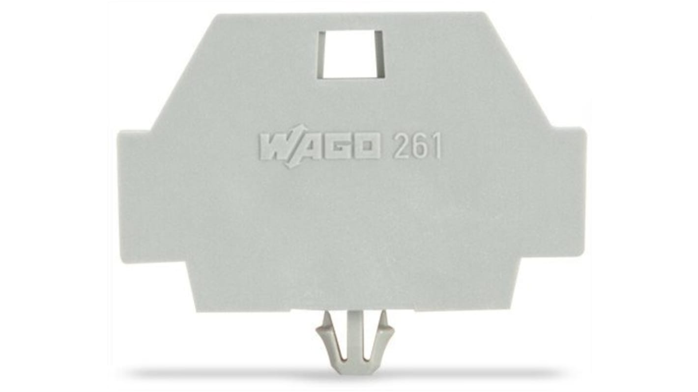 261371 Wago 261 Series End Plate with Snap in Mounting Foot for Use