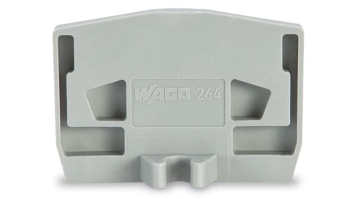 Wago 264 Series End and Intermediate Plate with Mounting Flange for Use with 264 Series Terminal Blocks