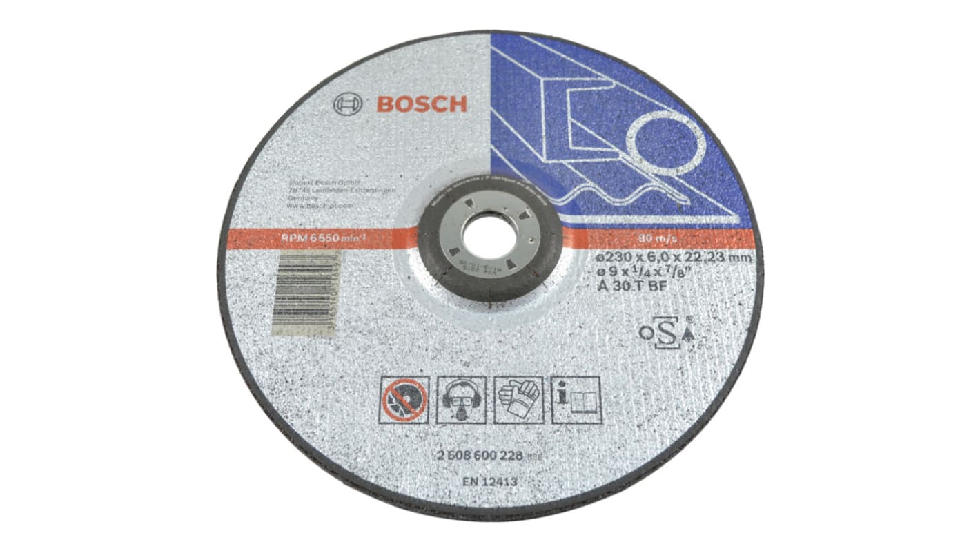 2608600228 Bosch Aluminium Oxide Grinding Disc, 230mm x 6mm Thick