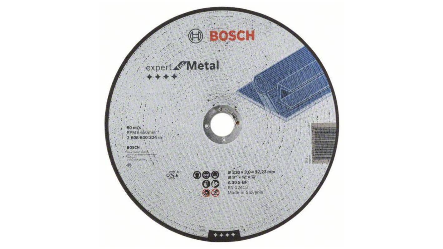 Bosch Aluminium Oxide Cutting Disc, 230mm x 3mm Thick, P30 Grit