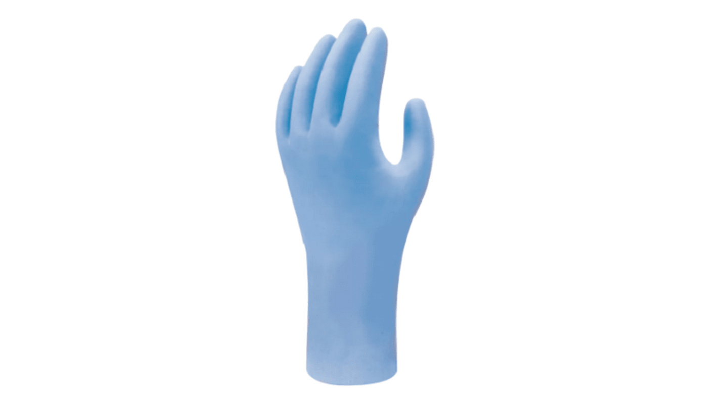 Guantes desechables Showa sin polvo de Nitrilo Azul, talla S, caja de 100 unidades