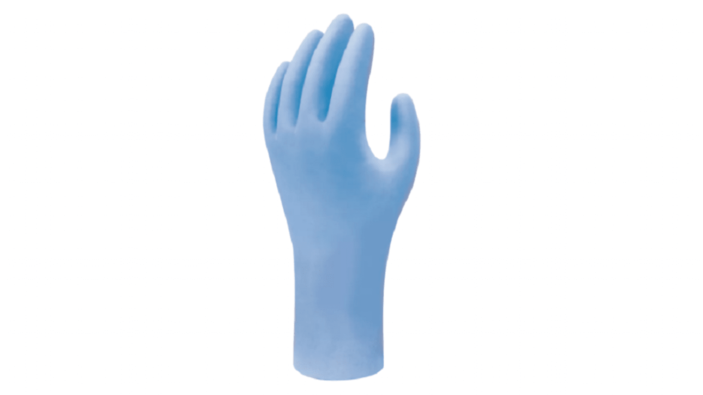 Guantes desechables Showa sin polvo de Nitrilo Azul, talla XL, caja de 100 unidades