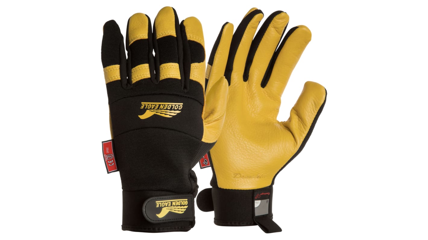 FRONTIER Black Abrasion Resistant Work Gloves, Size 9