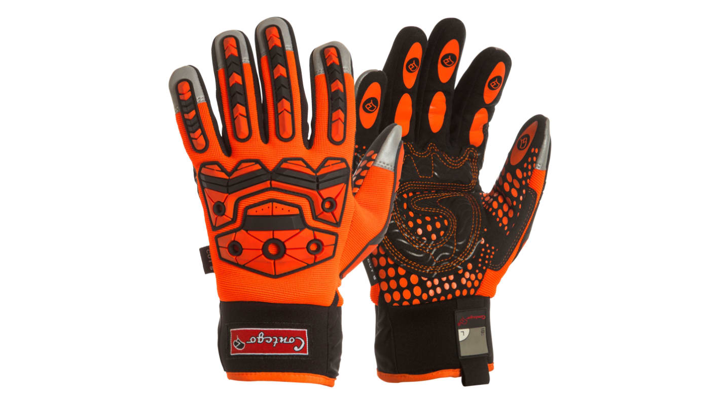 FRONTIER Orange Spandex Cut Resistant Work Gloves, Size 9