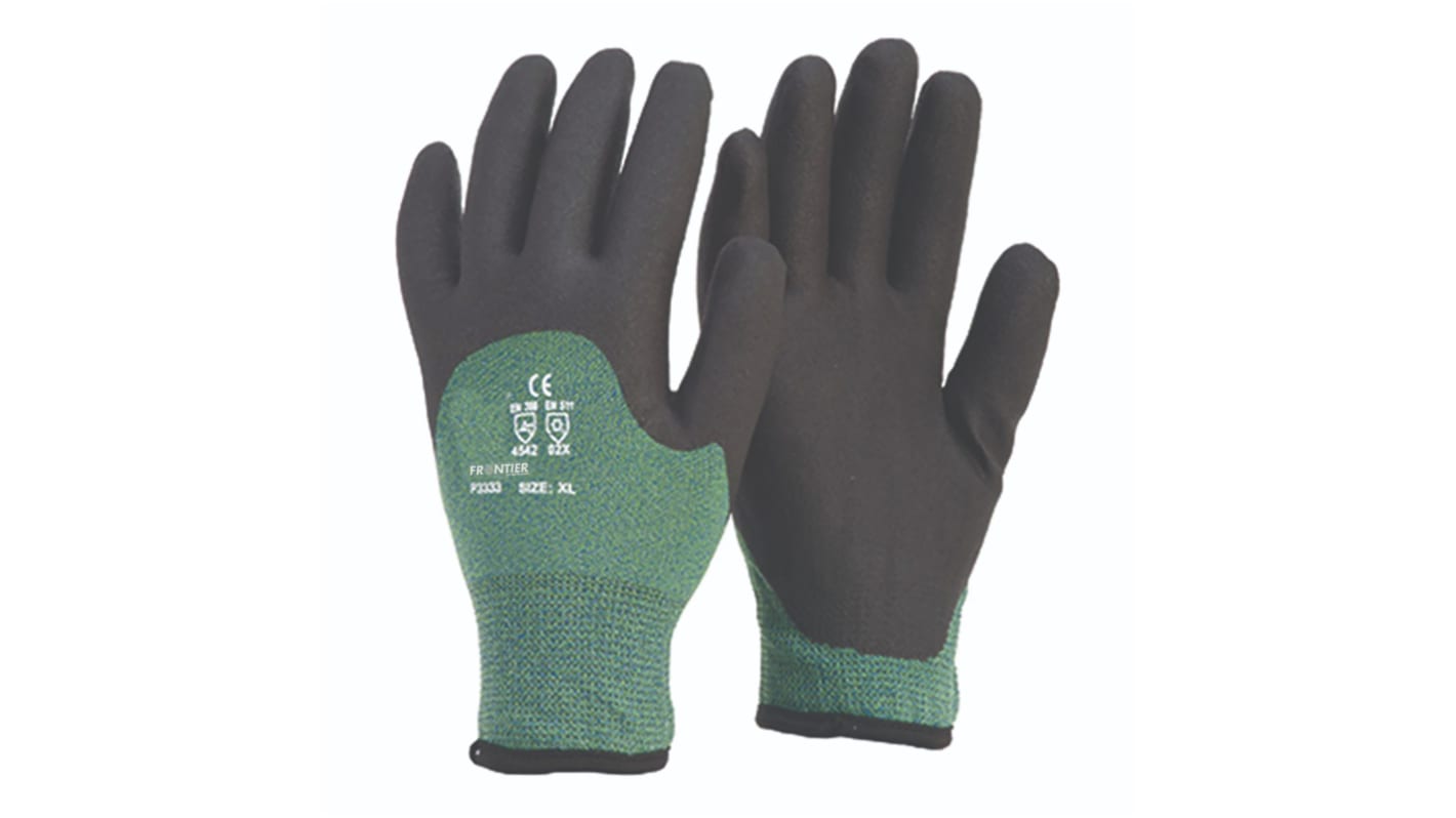 FRONTIER Black Dyneema Work Gloves, Size 10, Foam Coating